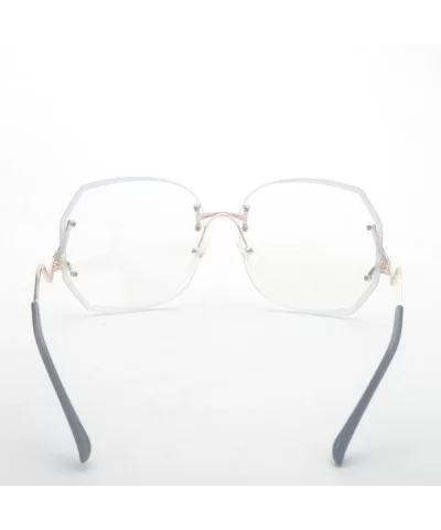 Rimless Oversized Vintage Retro Style Eye Glasses Sunglasses - Gold-clear - C817Y0U5HS0 $20.94 Rimless