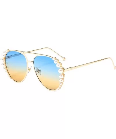 Aviator Pearl Sunglasses for Women UV 400 Protection Classic Style Ultra Lightweight Outdoor Activity - CQ18ULRQOX3 $18.53 Ov...