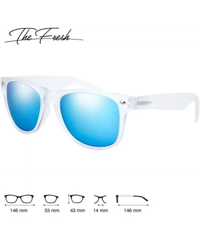 Matte Frosted Frame Reflective Colored Mirror Lens Spring Temple Horn Rimmed Sunglasses Gift Box - 1-frost - CX1864A5CU8 $21....