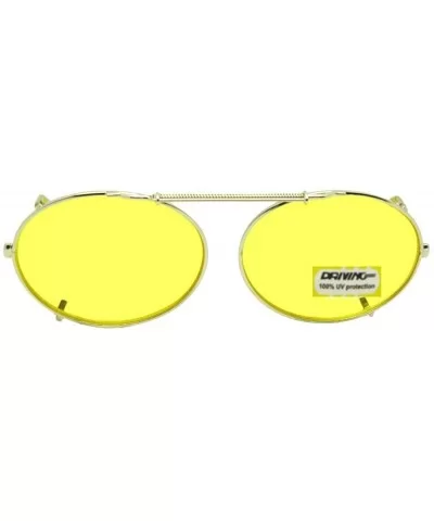 Oval Yellow Non Polarized Clip on Sunglasses - Lite Gold Frame-yellow Lenses - CH189NL3LH9 $21.48 Oval