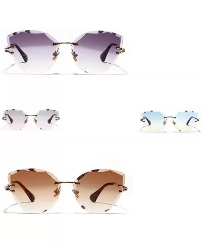 Retro Personalized Metal Frame Progressive Colored Lens Cat Eye BorderlColorful Crystal Texture Sunglasses - CH198AHA0ZE $49....