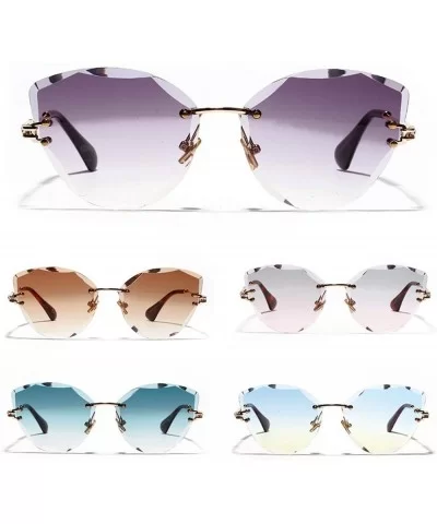 Retro Personalized Metal Frame Progressive Colored Lens Cat Eye BorderlColorful Crystal Texture Sunglasses - CH198AHA0ZE $49....