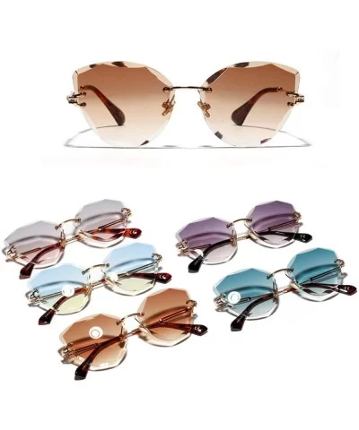 Retro Personalized Metal Frame Progressive Colored Lens Cat Eye BorderlColorful Crystal Texture Sunglasses - CH198AHA0ZE $49....