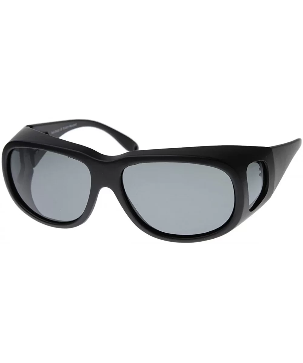 New Polarized Anti Glare Lens Large Cover Wrap Sunglasses with Side Lens (Shiny Black) - C811KTH2QWB $20.91 Wrap