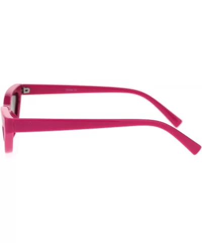 Womens Narrow Cat Eye Heart Shape Side Lens Plastic Sunglasses - Pink Silver Mirror - C918S7C6SZM $13.96 Rectangular