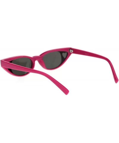 Womens Narrow Cat Eye Heart Shape Side Lens Plastic Sunglasses - Pink Silver Mirror - C918S7C6SZM $13.96 Rectangular