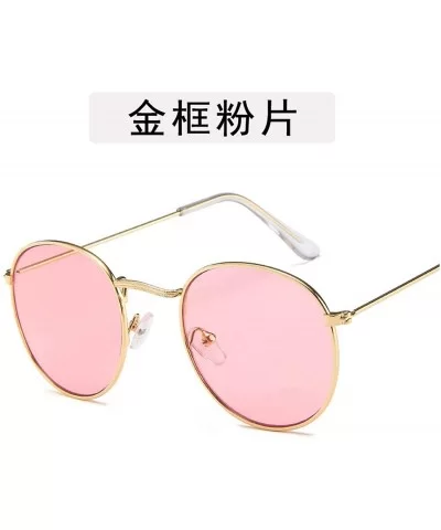 Fashion Women Retro Round Sunglasses Women/Men Lens Sun Glasses Vintage Luxury Mirror Metal Frame - 8 - CU198ZZEXT6 $55.19 Ov...