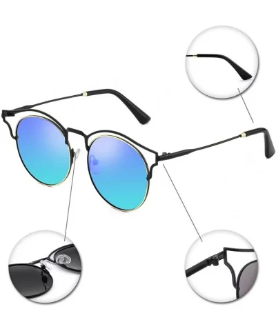 Stylish Polarized Sunglasses 100% UV Protection For Women - E-black+blue - C218EXURZ00 $28.11 Oval