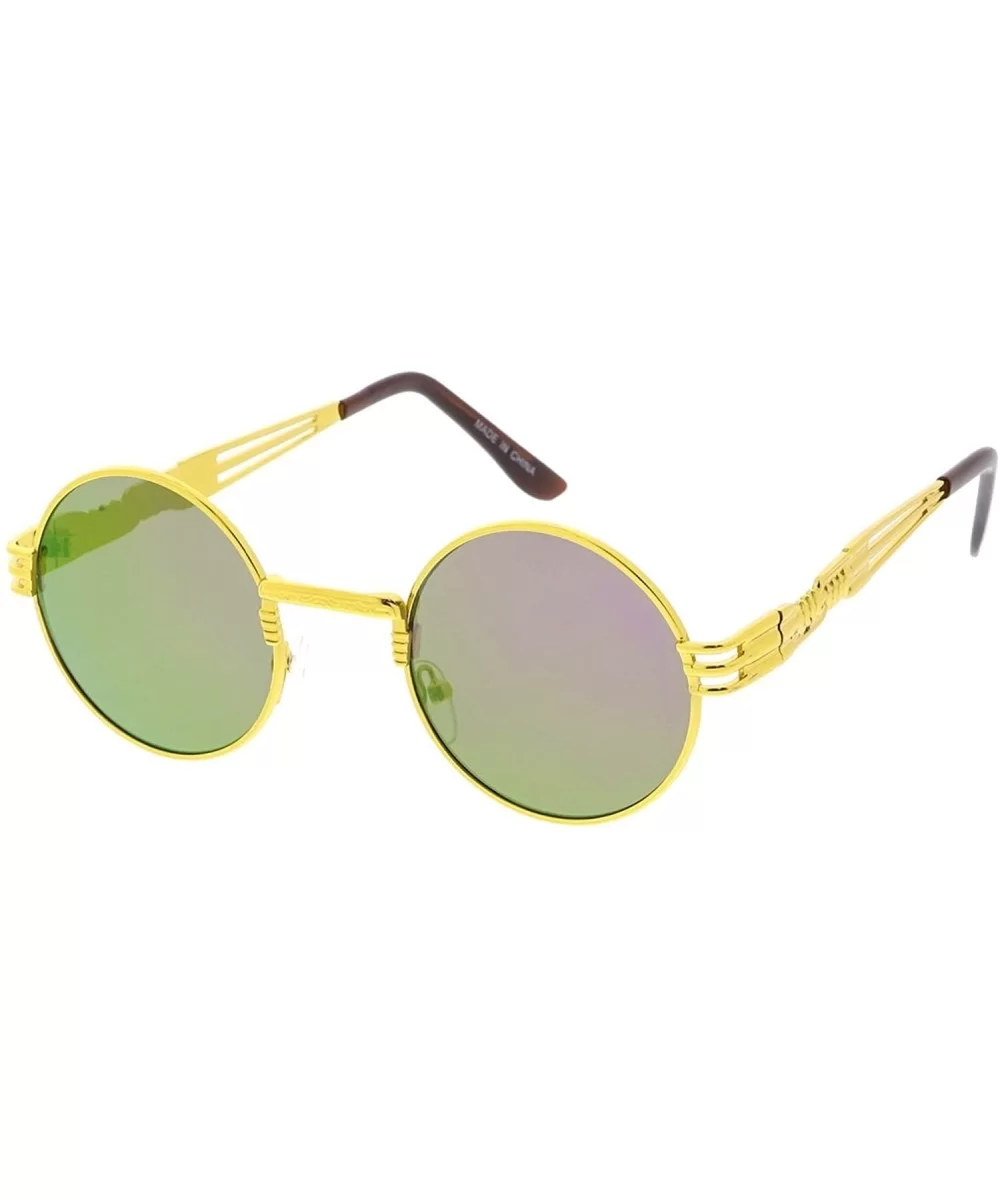 Heritage Modern"Steampunk 2.0" Wired Frame Sunglasses - Green - CV18GY9ISAN $12.67 Round