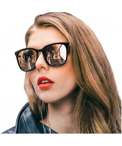 Womens Mirrored Sunglasses Polarized-Fashion Oversized Eyewear with UV400 Protection for Outdoor - CB199I03AYX $38.74 Aviator