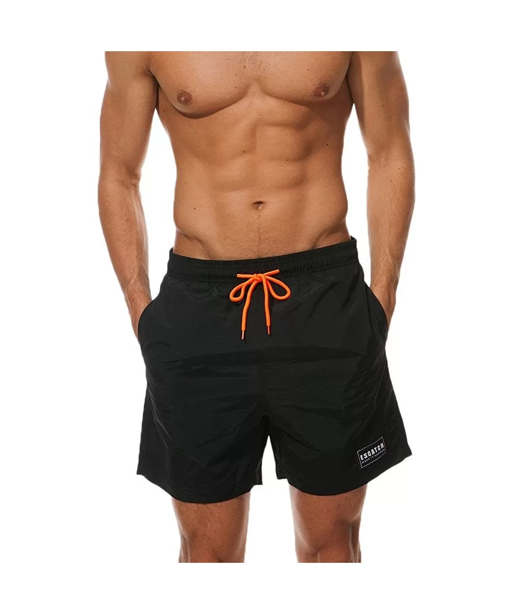 Casual Shorts for Men's Swimwear Running Surfing Sports Plus Size Beach Shorts Trunks Board Pants - Black - C418RX2MI2W $24.6...