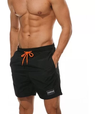 Casual Shorts for Men's Swimwear Running Surfing Sports Plus Size Beach Shorts Trunks Board Pants - Black - C418RX2MI2W $24.6...