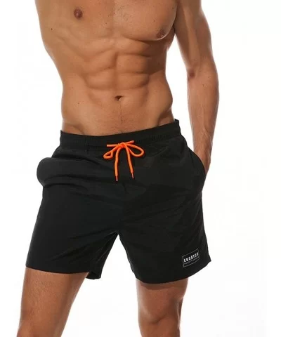 Casual Shorts for Men's Swimwear Running Surfing Sports Plus Size Beach Shorts Trunks Board Pants - Black - C418RX2MI2W $24.6...