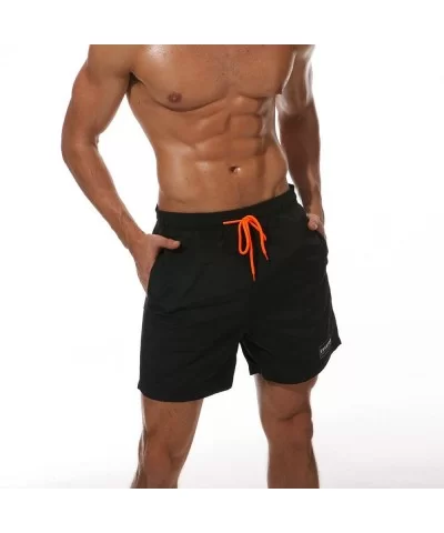 Casual Shorts for Men's Swimwear Running Surfing Sports Plus Size Beach Shorts Trunks Board Pants - Black - C418RX2MI2W $24.6...