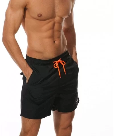 Casual Shorts for Men's Swimwear Running Surfing Sports Plus Size Beach Shorts Trunks Board Pants - Black - C418RX2MI2W $24.6...