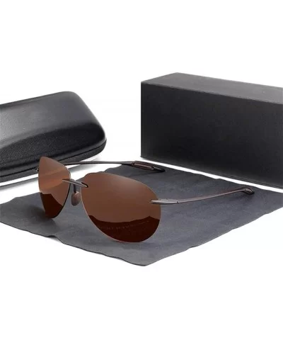 2020 Men's rimless sunglasses rimless sunglasses for women - Black - CH1982Y4EQ8 $44.40 Rimless