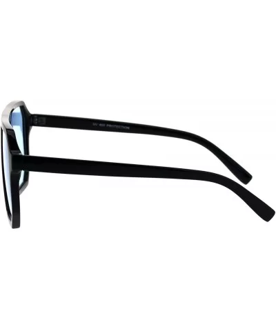 Mens Robotic Futuristic Racer Plastic Retro Pop Color Lens Sunglasses - Black Blue - CQ18EMKTA74 $12.28 Rectangular