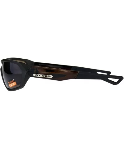 Mens Xloop Sunglasses Designer Sports Fashion Shades UV 400 - Bronze (Brown) - CF18E35QZIA $14.82 Sport