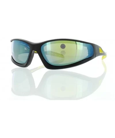 Black and Yellow Sport Sunglasses 100% UV400 - CC12MCXQJ5J $12.84 Rectangular