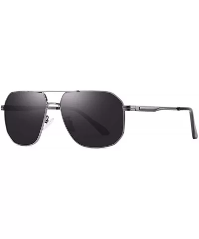 Men's Polarized Sunglasses Women Driving Brilliant Sunglasses Metal Square Sunglasses - B - CX18QC0ICCH $40.82 Square