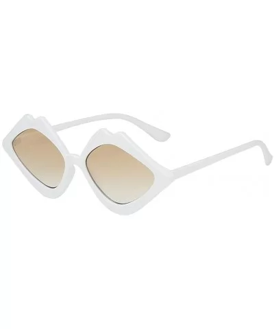 Women's Fashion Jelly Sunshade Sunglasses Integrated Candy Color Glasses Classic Oversized Sunglasses - White - CC18R7CNNWZ $...