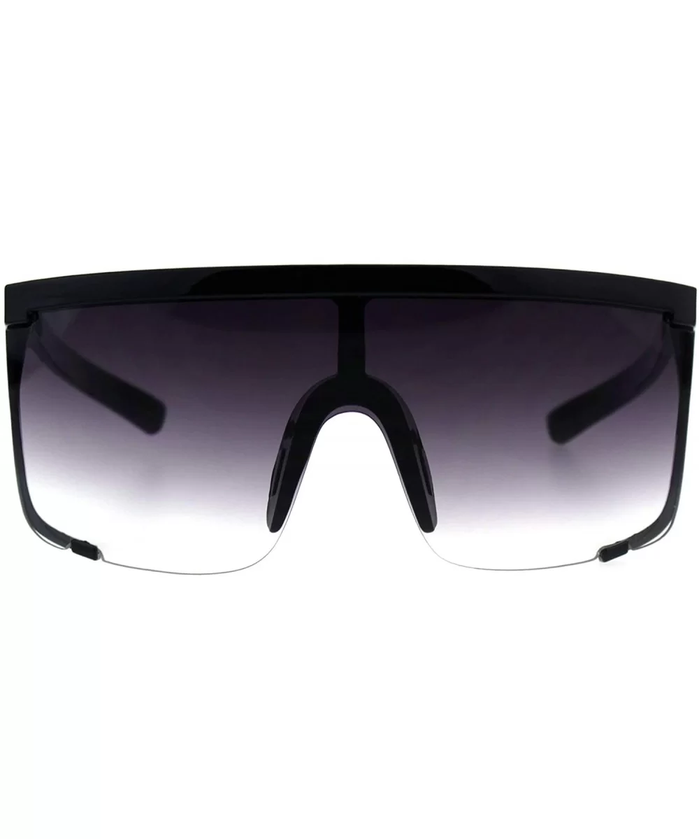 Super Oversized Goggle Sunglasses Unisex Fashion Square Frame UV 400 - Black (Smoke) - CI18KMMXXQS $18.02 Square