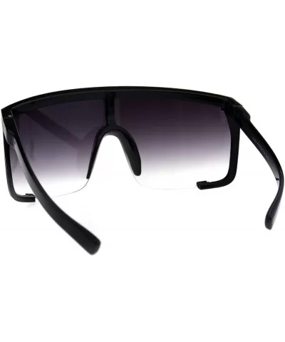 Super Oversized Goggle Sunglasses Unisex Fashion Square Frame UV 400 - Black (Smoke) - CI18KMMXXQS $18.02 Square