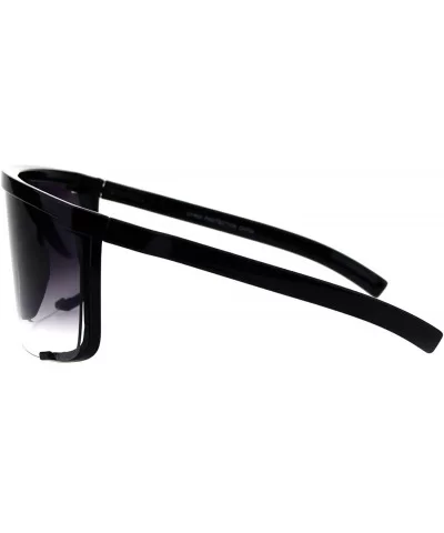 Super Oversized Goggle Sunglasses Unisex Fashion Square Frame UV 400 - Black (Smoke) - CI18KMMXXQS $18.02 Square