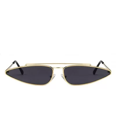 Vintage Retro Narrow Cat Eye Metal Triangle Festival Sunglasses Cateye Sunglasses - Goldgray - CP18R5NE452 $15.84 Round