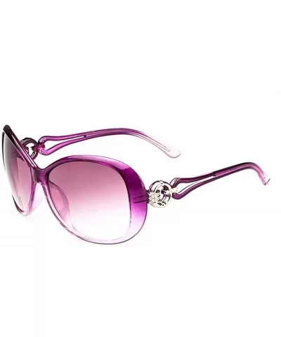 Women Fashion Oval Shape UV400 Framed Sunglasses Sunglasses - Light Purple - CW1952A5AG7 $29.16 Oval