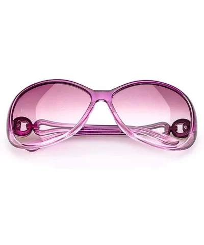 Women Fashion Oval Shape UV400 Framed Sunglasses Sunglasses - Light Purple - CW1952A5AG7 $29.16 Oval