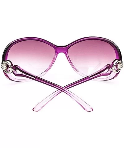 Women Fashion Oval Shape UV400 Framed Sunglasses Sunglasses - Light Purple - CW1952A5AG7 $29.16 Oval