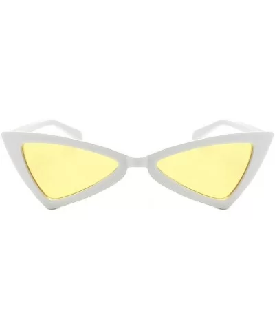 Women Vintage Cat Eye Frame Shades Acetate Triangle Frame UV Glasses Sunglasses (A) - CZ18RRN7OYW $8.54 Cat Eye