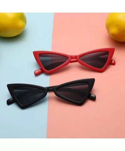 Women Vintage Cat Eye Frame Shades Acetate Triangle Frame UV Glasses Sunglasses (A) - CZ18RRN7OYW $8.54 Cat Eye