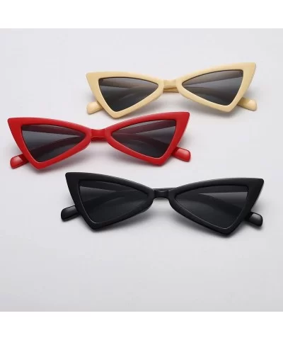 Women Vintage Cat Eye Frame Shades Acetate Triangle Frame UV Glasses Sunglasses (A) - CZ18RRN7OYW $8.54 Cat Eye