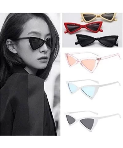 Women Vintage Cat Eye Frame Shades Acetate Triangle Frame UV Glasses Sunglasses (A) - CZ18RRN7OYW $8.54 Cat Eye