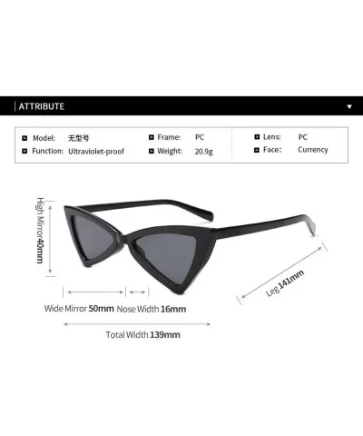 Women Vintage Cat Eye Frame Shades Acetate Triangle Frame UV Glasses Sunglasses (A) - CZ18RRN7OYW $8.54 Cat Eye