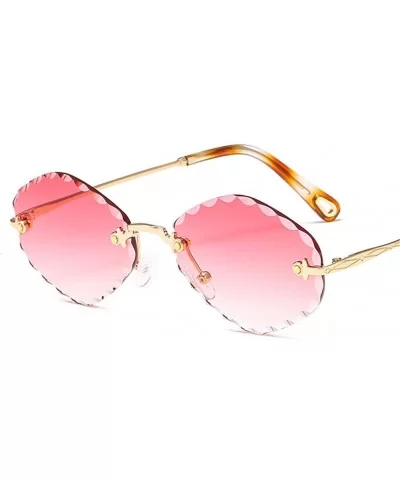 Women Men Rimless Sunglasses Trending Gradient Tint Lens Sun Glasses Irregular Square Shade - Red - CP18Y8GXOKQ $36.75 Rectan...