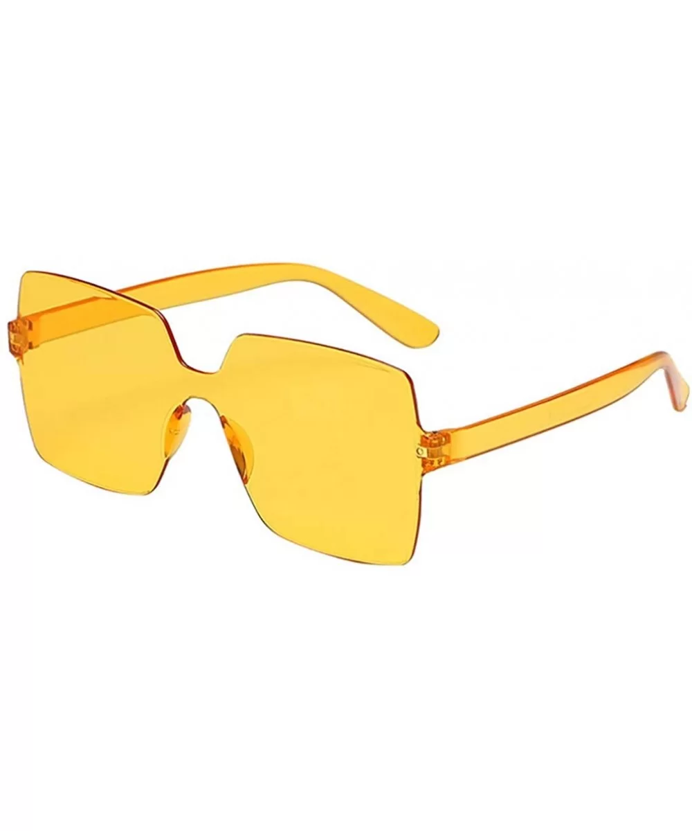 Unisex Jelly Square Sunglasses Sexy Retro Women Men Candy Color Integrated UV Outdoor Glasses - A - C2196TX2TT9 $10.37 Square