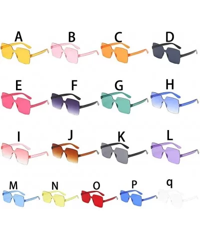 Unisex Jelly Square Sunglasses Sexy Retro Women Men Candy Color Integrated UV Outdoor Glasses - A - C2196TX2TT9 $10.37 Square