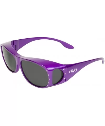 Eyewear Fanfare 2 PRPL SM Women's Over Prescription Sunglasses- Smoke Lens- Purple Frame - CU18GOLXAMC $16.70 Goggle