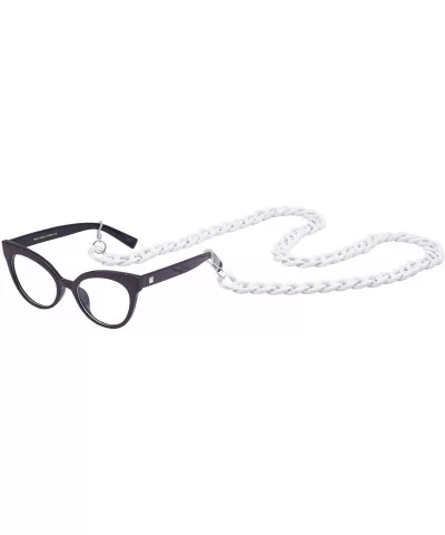 Retro Fashion Nerd Clear Lens Women Eyeglasses Transparent Cateye Eyewear With Chain - Style a 2 - CH18EWYA9DR $21.51 Oversized