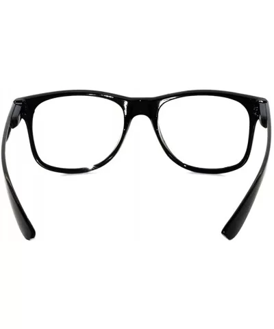 Retro Style Black Shiny Frame Clear Lens Sunglasses - C811V0HRUF7 $11.04 Rimless