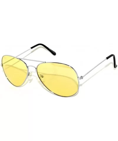 Aviator Style Sunglasses Colored Lens Metal Frame UV 400 Men Women - Yellow Lens - CC11Q95BU8D $13.46 Aviator