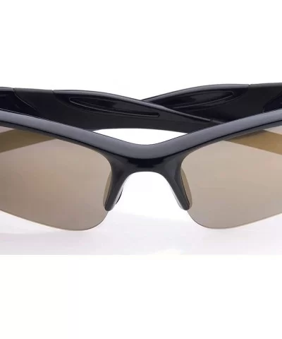 Sports Polarized Sunglasses UV Protection Sunglasses for Fishing Golf Motorcycle - Black - CA18W7Q6MHD $33.97 Sport