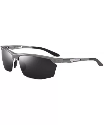 Aluminum Magnesium Polarizing Sunglasses Men's Sunglasses Half Frame Outdoor Sports Biking Glasses - D - CC18QR736R9 $62.10 S...