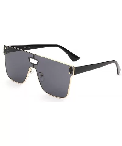 Retro Vintage Square Unisex Flat Lens Designer Sunglasses - Black - C718I4D96EI $15.37 Oversized