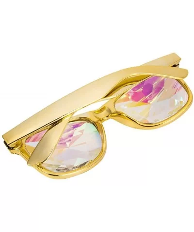 Kaleidoscope Sunglasses Round Rave Festival Diffraction BEST Prism Glasses - Gold+red - CJ18HQLT7LX $41.44 Aviator