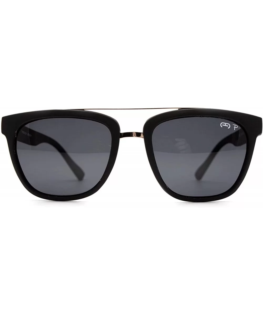 p688 Fashion Square Polarized - for Womens-Mens 100% UV PROTECTION - Blackgold-black - CW192TDD0D8 $38.59 Square