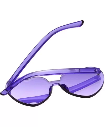 2 Pieces Heart Shape Rimless Sunglasses Transparent Candy Color Frameless Glasses Love Eyewear - Purple - CM196SA649N $13.63 ...